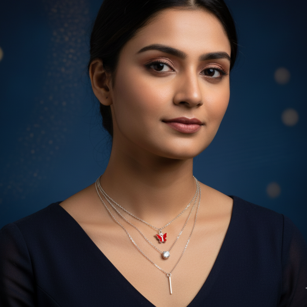 WhisperWing Triple Layer Necklace