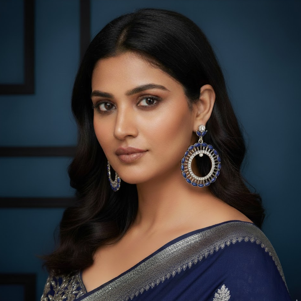 Crystal Bloom Hoop Earrings (1 Pair)