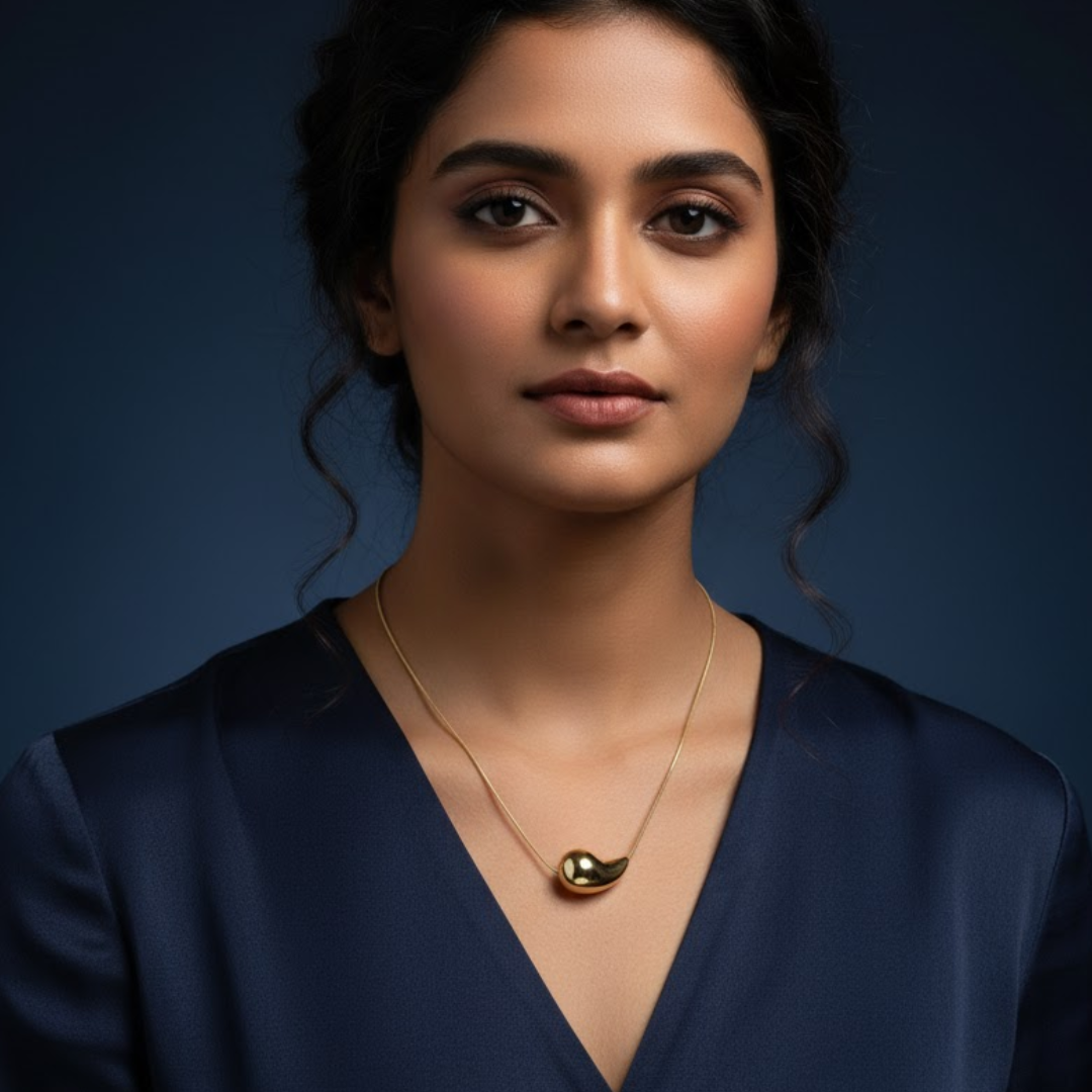 WaveDrop Reversible Gold Necklace (1Pc)