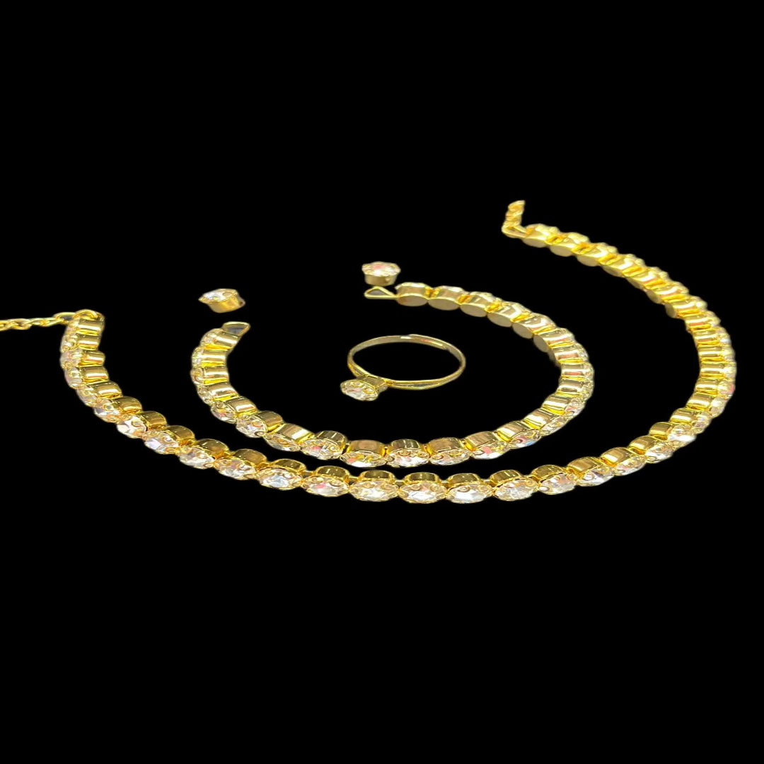 Shimmer Glow Premium Crystal Jewelry Set – Gold/Silver Plated